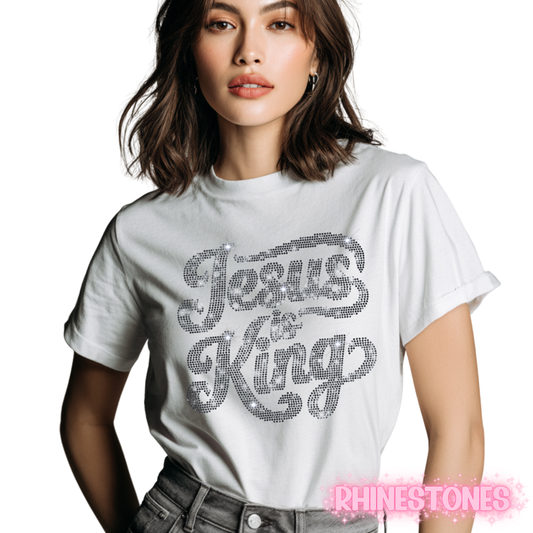JESUS IS KING Rhinestone T-Shirt