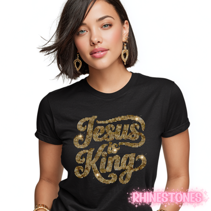 JESUS IS KING Rhinestone T-Shirt