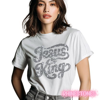 JESUS IS KING Rhinestone T-Shirt