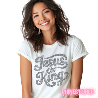 JESUS IS KING Rhinestone T-Shirt
