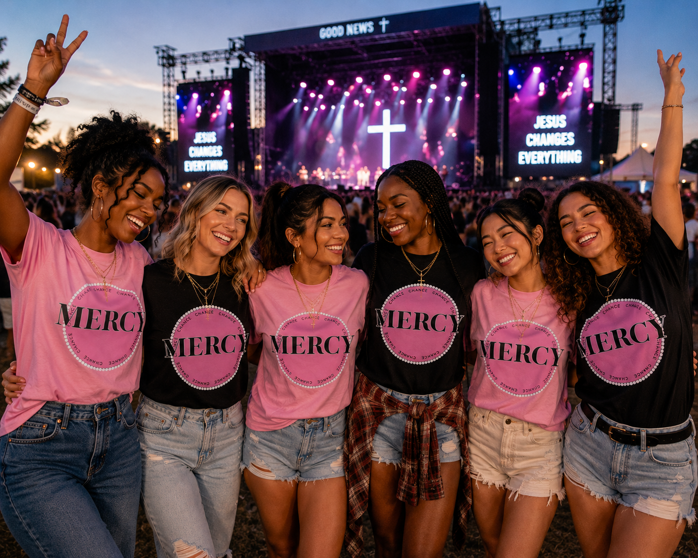MERCY Christian T-Shirt | Lamentations 3:23 Faith-Based Women’s Graphic Tee