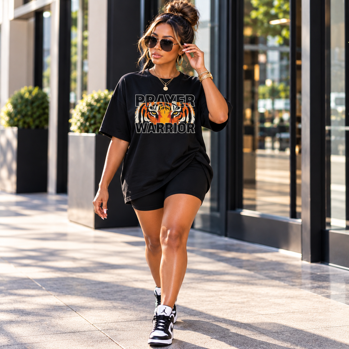 Prayer Warrior Tiger Eyes Graphic Tee & Sweatshirt