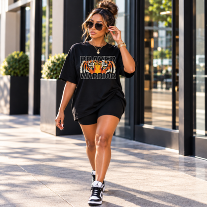 Prayer Warrior Tiger Eyes Graphic Tee & Sweatshirt