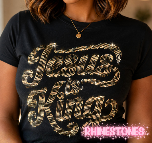 JESUS IS KING Rhinestone T-Shirt