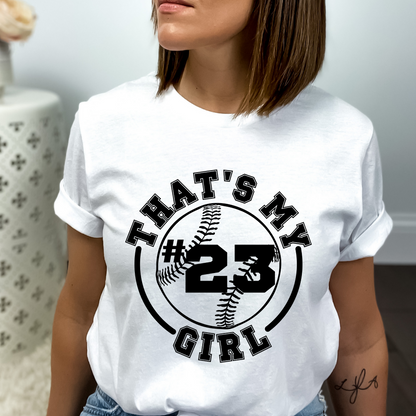 That's my girl - Softball t-shirt - customizable
