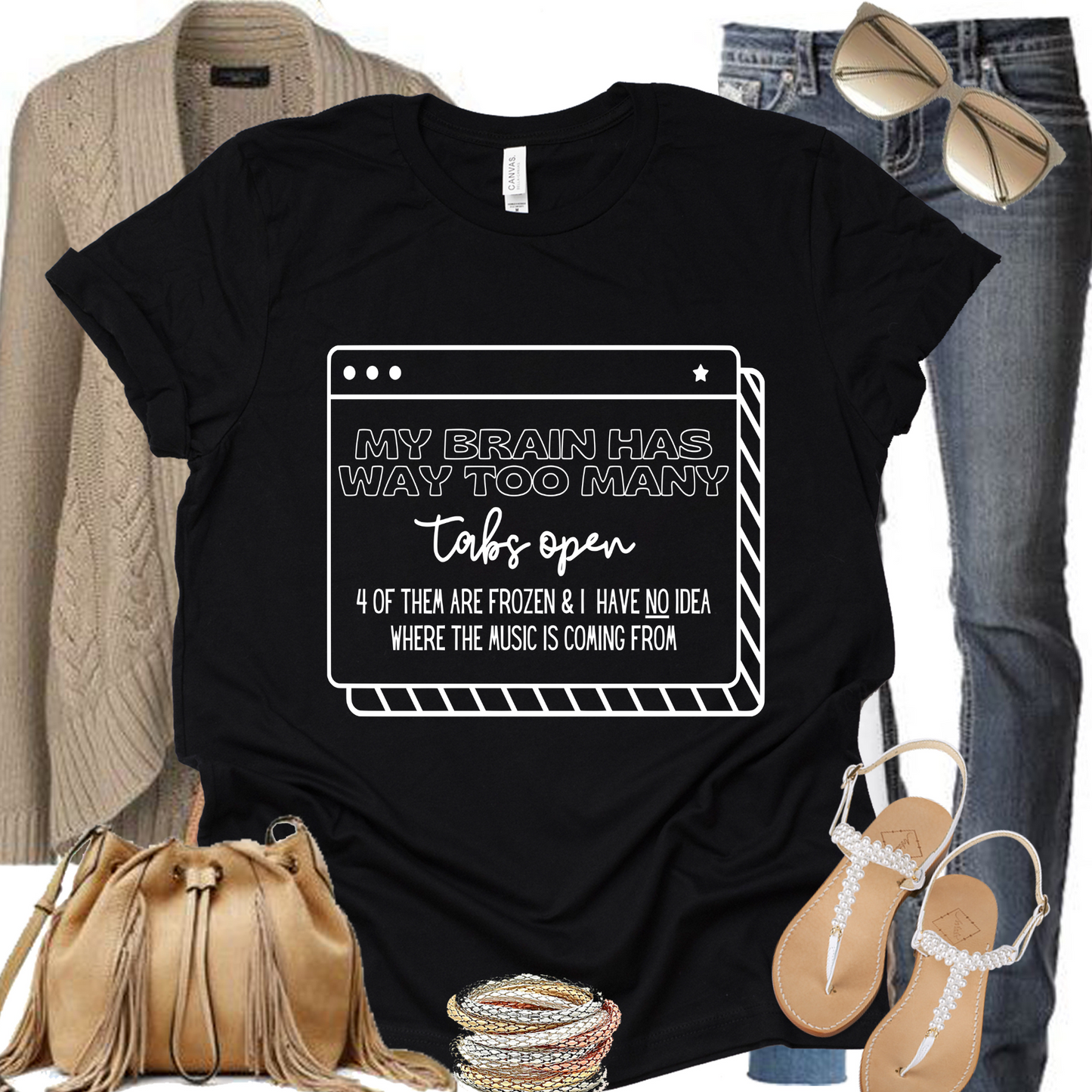 My brain has too many tabs open - Short-Sleeve Unisex T-Shirt